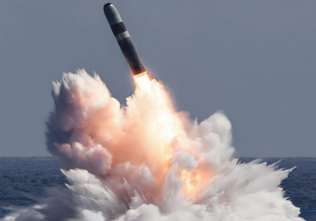 ATLANTIC OCEAN (Sept. 17-21, 2025) – An unarmed Trident II D5 Life Extension (D5LE) missile launches from an Ohio-class ballistic missile submarine (SSBN) off the coast of Florida. The four launches conducted from September 17-21 were part of a planned test event which are conducted on a recurring, scheduled basis to evaluate and ensure the continued reliability and accuracy of the system. 
This exercise validated performance expectations of the Trident II D5LE strategic weapon system (SWS). These test flights resulted in the achievement of 197 total successful missile flight test launches of the Trident II D5 strategic weapon system. The D5 missiles were originally developed in the 1980s, and a life-extension refresh was completed in 2017 to extend the service life of the system to the 2040s.  The Trident II D5 strategic weapon system is a highly accurate and reliable weapon system.
 (U.S. Navy Photo/Released)